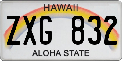 HI license plate ZXG832