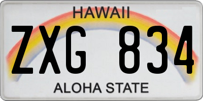 HI license plate ZXG834