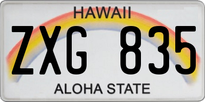 HI license plate ZXG835