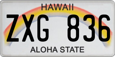 HI license plate ZXG836