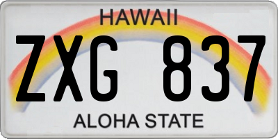 HI license plate ZXG837