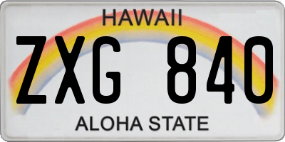 HI license plate ZXG840
