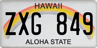 HI license plate ZXG849