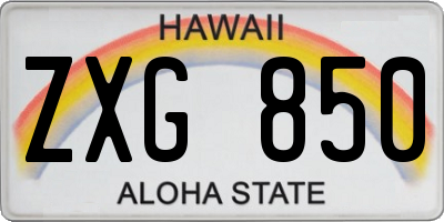 HI license plate ZXG850