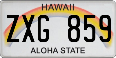 HI license plate ZXG859
