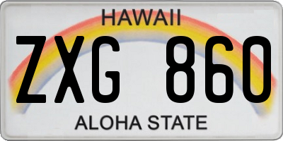 HI license plate ZXG860