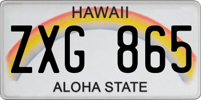 HI license plate ZXG865