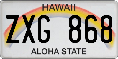 HI license plate ZXG868