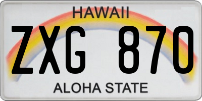 HI license plate ZXG870