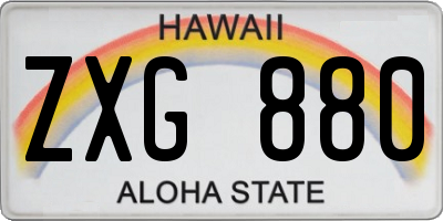 HI license plate ZXG880