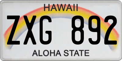 HI license plate ZXG892