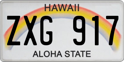 HI license plate ZXG917