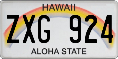 HI license plate ZXG924