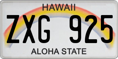 HI license plate ZXG925