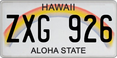 HI license plate ZXG926