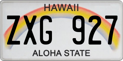 HI license plate ZXG927