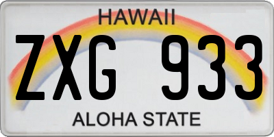 HI license plate ZXG933