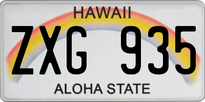 HI license plate ZXG935