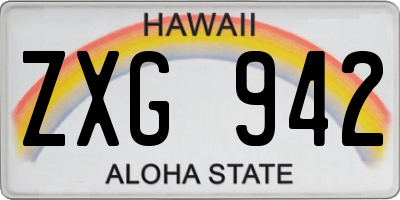 HI license plate ZXG942