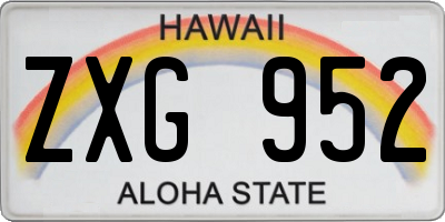 HI license plate ZXG952