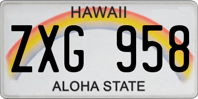 HI license plate ZXG958