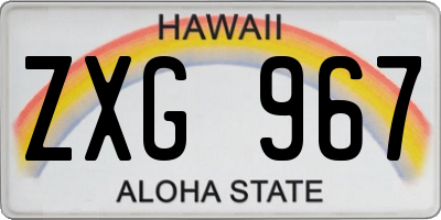 HI license plate ZXG967