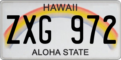 HI license plate ZXG972
