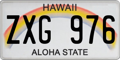 HI license plate ZXG976