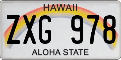 HI license plate ZXG978
