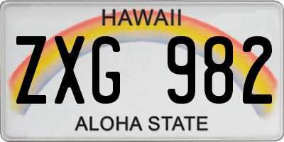 HI license plate ZXG982