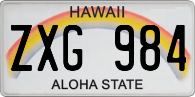 HI license plate ZXG984
