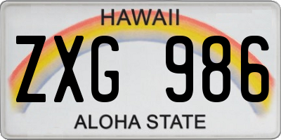 HI license plate ZXG986