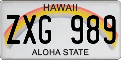 HI license plate ZXG989