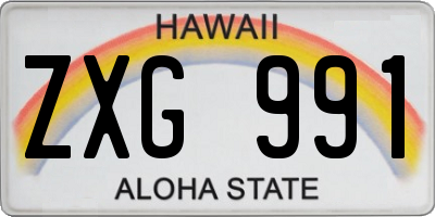 HI license plate ZXG991