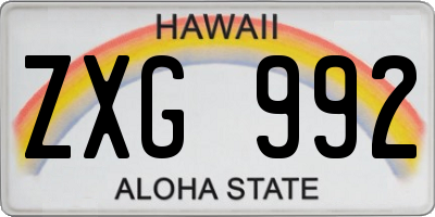 HI license plate ZXG992
