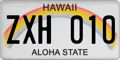 HI license plate ZXH010