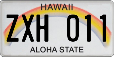HI license plate ZXH011