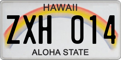 HI license plate ZXH014