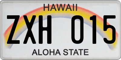 HI license plate ZXH015