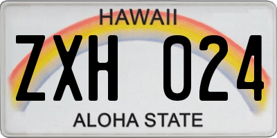 HI license plate ZXH024