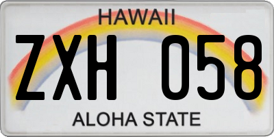 HI license plate ZXH058