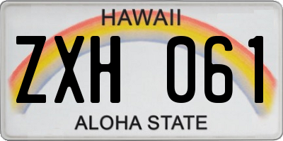 HI license plate ZXH061