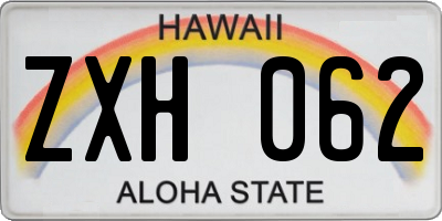 HI license plate ZXH062