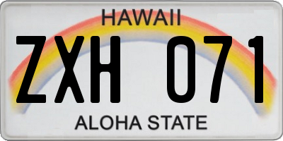HI license plate ZXH071