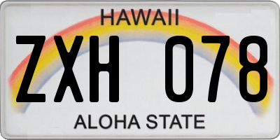 HI license plate ZXH078