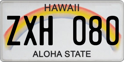 HI license plate ZXH080