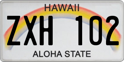 HI license plate ZXH102