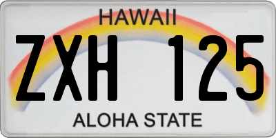 HI license plate ZXH125