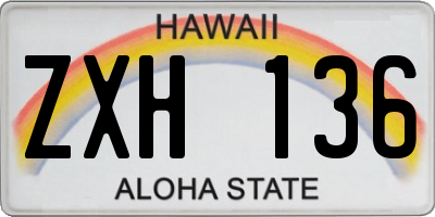 HI license plate ZXH136
