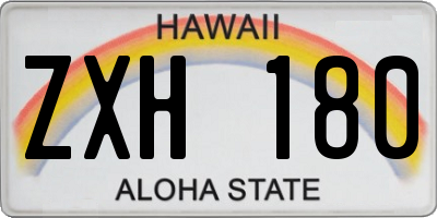 HI license plate ZXH180